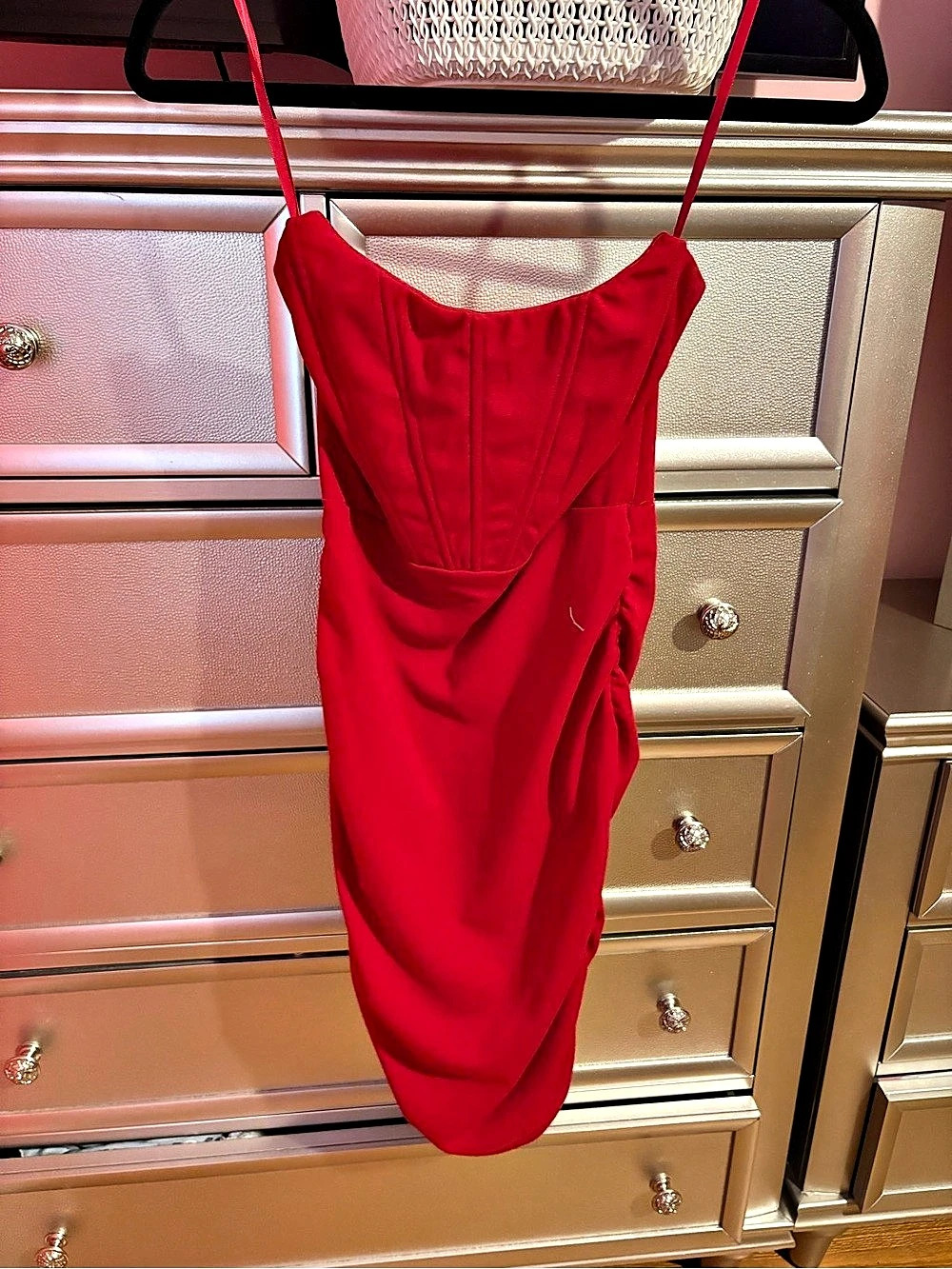 Windsor Ruched Maxi Dress in Red Size Small Like New